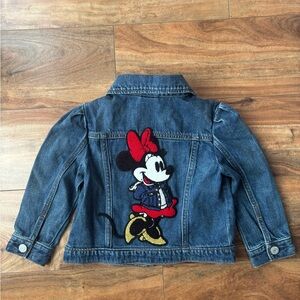 GAP Blue and Red Jean Jacket with Minnie Mouse Design